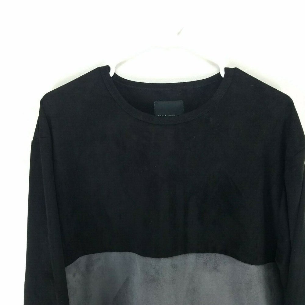 Decibel Long Sleeve Shirt Large Faux Suede Large - Picture 2 of 4